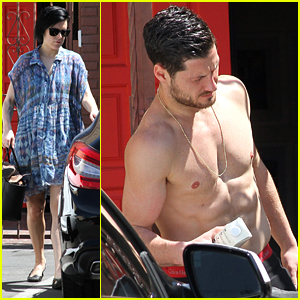 Val Chmerkovskiy Goes Shirtless After DWTS Practice with Rumer Willis