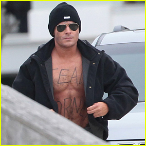 Zac Efron Goes Shirtless On His Movie Set!