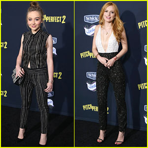 Sabrina Carpenter & Bella Thorne Got The Jumpsuit Memo For 'Pitch Perfect 2' Premiere