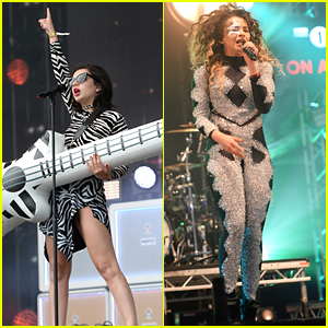 Charli XCX Plays Giant Inflatable Guitar At Radio 1's Big Weekend