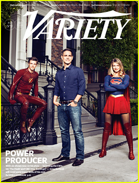 Grant Gustin & Melissa Benoist Don Superhero Costumes for 'Variety' Cover With Greg Berlanti