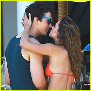 Miles Teller Kisses Keleigh Sperry During 'Arms And The Dudes' Filming