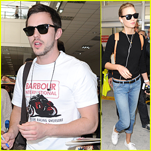 Nicholas Hoult & Karlie Kloss Fly to Nice For Cannes Film Festival