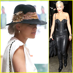 Rita Ora Hits the Town in Leather Pants & Corset!