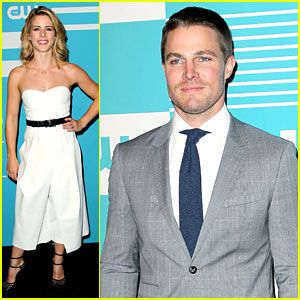 Stephen Amell & Emily Bett Rickards Hit The CW Upfronts With 'Arrow' Cast