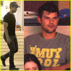 Taylor Lautner Stops For Fans at Norms