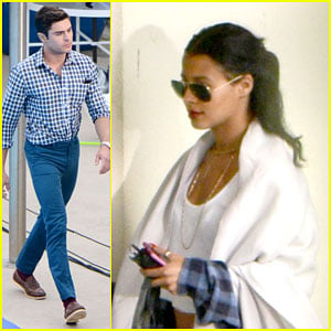 Zac Efron Relaxes With Sami Miro After Long Day Of Filming