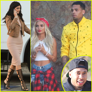Kylie Jenner Stops By Pia Mia's Music Video Set With Boyfriend Tyga