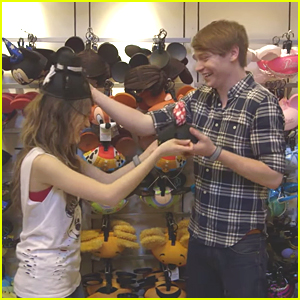 Laura Marano & Calum Worthy Try On Mickey Ear Hats Together For 'Coolest Summer Ever'