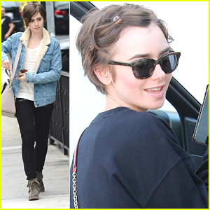 Lily Collins Rocks Red Hot Lips For U2 Concert in Los Angeles