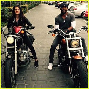 Ricky Whittle & Marie Avgeropoulos Arrive By Motorcycle for Lunch With The 100 Showrunner Jason Rothenberg
