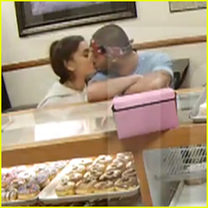 Ariana Grande Kisses Backup Dancer Ricky Alvarez in a Donut Shop (Video)