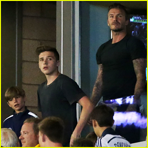 Brooklyn Beckham Joins Dad David & Brothers at LA Galaxy Game!