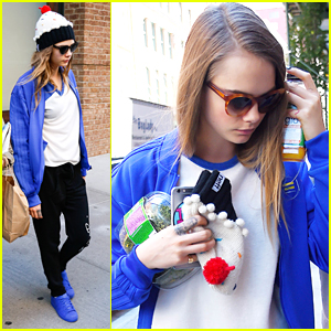 Cara Delevingne Wears Cute Cupcake Beanie With Cherry On Top