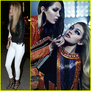 Gigi Hadid Gets Help With Her Lipstick From Sister Bella in New 'Balmain' Campaign