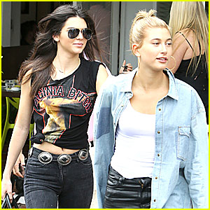 Kendall Jenner & Hailey Baldwin Catch Up After Paris Fashion Week