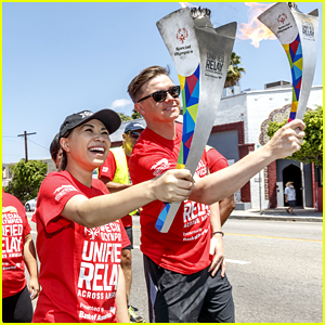 Jessica Sanchez & Jesse McCartney Carry The Torches For Special Olympics Unified Relay Across America