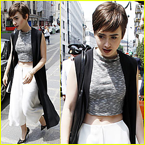 Lily Collins Looks Tres Chic During Paris Fashion Week