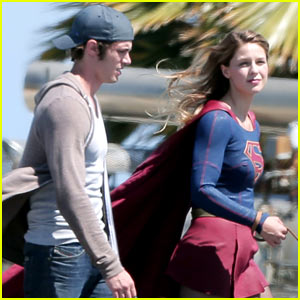Blake Jenner Visits Wife Melissa Benoist on 'Supergirl' Set!