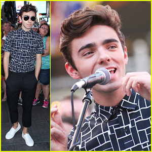 Nathan Sykes Takes Over Times Square For Video Shoot