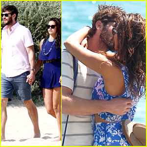 Nina Dobrev Kisses Boyfriend Austin Stowell in St. Tropez