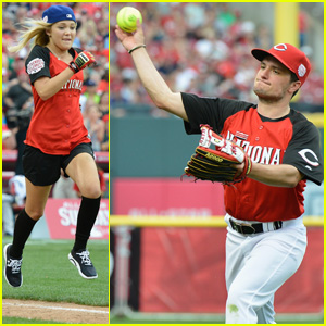 Olivia Holt & Josh Hutcherson Play in MLB All-Star Celebrity Softball Game!
