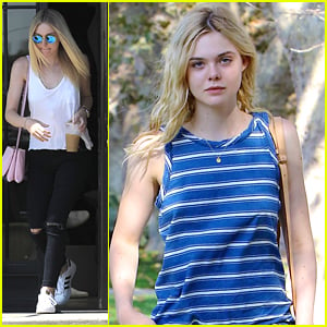Dakota Fanning Gets Her Hair Done & Elle Lunches With Grandma In Los Angeles