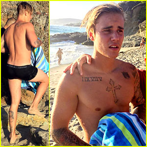 Justin Bieber Wears Only Underwear for an Ocean Dip!