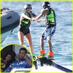 Kylie Jenner Cozies Up to Boyfriend Tyga on Board a Yacht in St. Barts