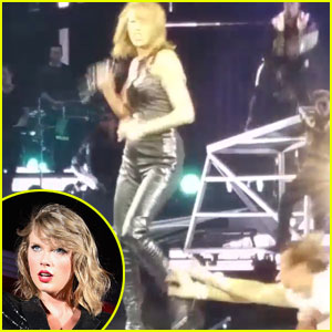 Taylor Swift Fan Tries to Grab Her on Stage in Canada - Watch the Scary Video!