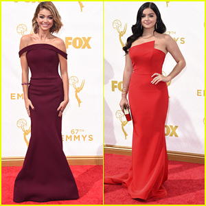 Ariel Winter & Sarah Hyland Wow in Reds At Emmy Awards 2015
