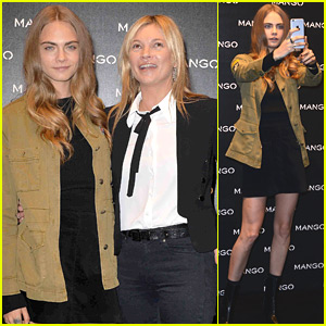 Cara Delevingne Joins Kate Moss For Mango Store Appearance in Milan