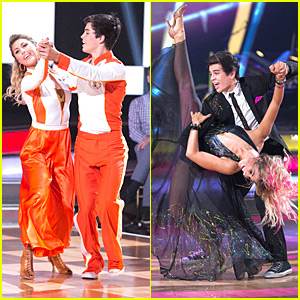 Hayes Grier & Emma Slater Nail The Foxtrot & Quickstep on DWTS - See The Pics!