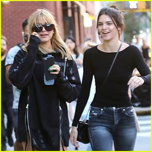 Hailey Baldwin Shows Off New Bangs In NYC With Kendall Jenner