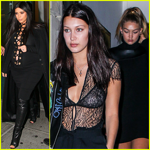 Gigi & Bella Hadid Hang with Kim Kardashian at a Private Dinner