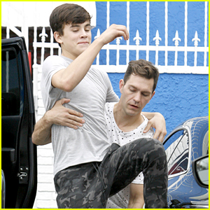 Hayes Grier & Andy Grammer Do Their Own Lift Outside DWTS Studios After Practice