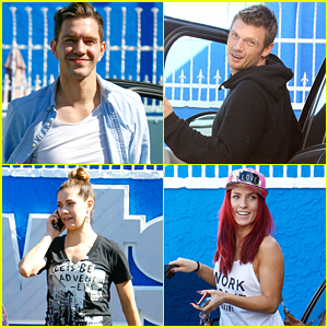 Andy Grammer & Nick Carter Greet Fans Before Team Dance Practice For DWTS