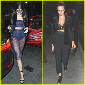 Kendall Jenner Wears Lace Mask for Masquerade Birthday Party With Cara Delevingne