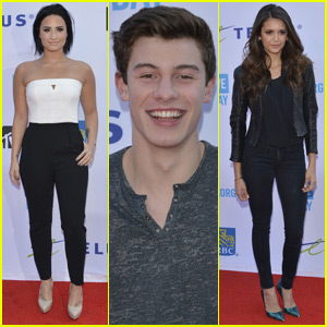 Demi Lovato & Shawn Mendes Step Out for WE Day 2015 With Nina Dobrev!