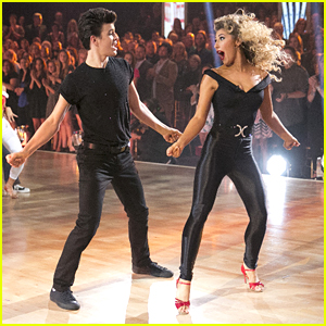 Hayes Grier & Emma Slater Make The Coolest Danny & Sandy From 'Grease' On 'DWTS'