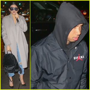 Kylie Jenner Arrives in Rainy New York City With Tyga