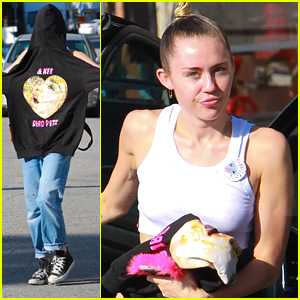 Miley Cyrus Wears Her Hoodie Backwards Before Hanging With Gus Kenworthy