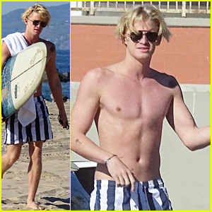 Cody Simpson Shows Off His Muscles & New Ride