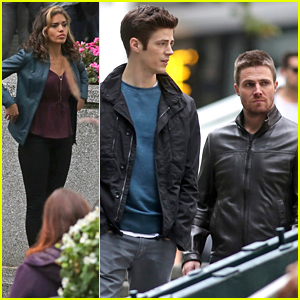 Grant Gustin & Stephen Amell Film Scenes With Ciara Renee For New 'Flash/Arrow' Crossover
