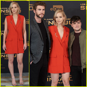 Jennifer Lawrence Travels to Madrid for 'Mockingjay Part 2' With Liam Hemsworth & Josh Hutcherson