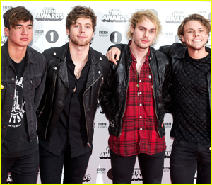 5 Seconds of Summer's Michael Clifford Falls Of Stage During BBC Radio 1 Teen Awards
