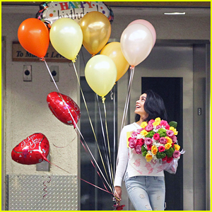Vanessa Hudgens Celebrates Mom Gina's Birthday With Balloons & Flowers