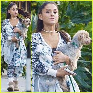 Ariana Grande Goes Shopping in a Holiday Onesie