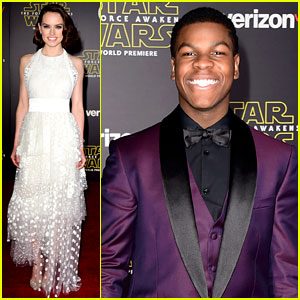 Daisy Ridley & John Boyega Premiere 'Star Wars' with Billie Lourd!