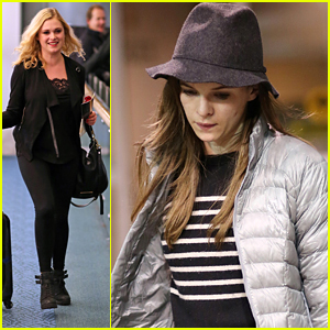 CW Actresses Danielle Panabaker & Eliza Taylor Head Home For the Holidays